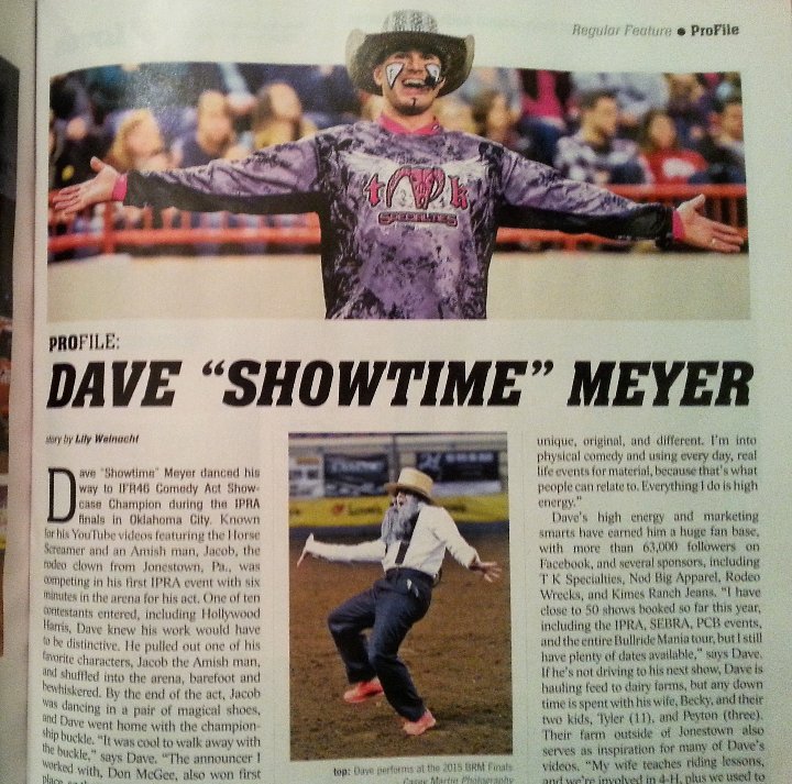 Dave_SHOWTIME's tweet photo. Check out the familiar face in the latest issue of @RodeoNewsMag! #IFR46 #ComedyAct #ShowcaseChampion #GloryToGod https://t.co/d78V1IVYX6