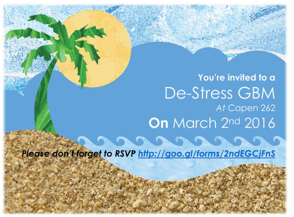 UBNSCS's tweet image. We have a De-Stress event next week, Wednesday March 2! RSVP: goo.gl/forms/0YKeTuPE…