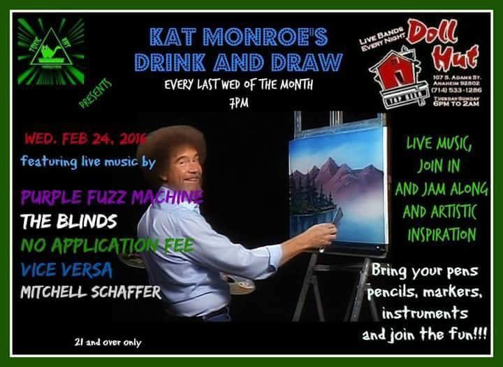 Every last Wednesday of the month Kat Monroe’s #Drink and #Draw