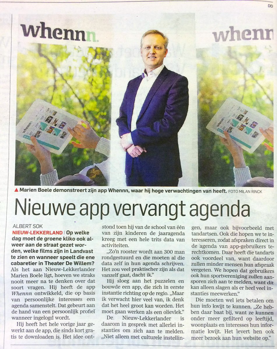 whennnwhennn's tweet photo. Vandaag zijn we de dag begonnen met #sneeuw en een mooi artikel over #Whennn in het Algemeen Dagblad! https://t.co/coF1I7Wx79