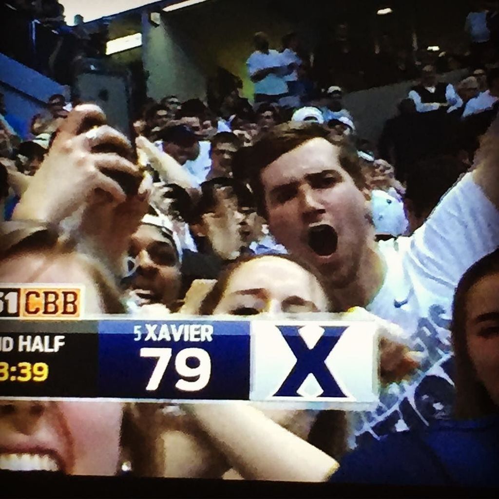 PulseStadium's tweet photo. "I was cheering loud at home for #xavierbasketball vs Villanova tonight but Drew was large and in person enjoying t… https://t.co/tVTZrV9NRZ