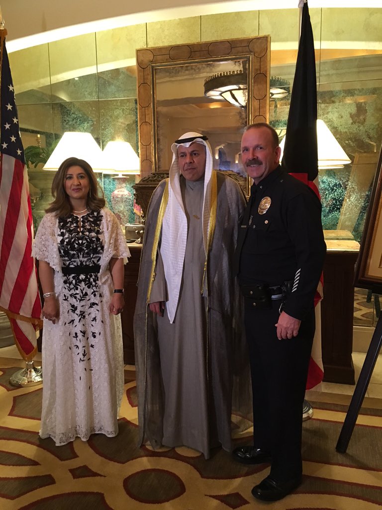 LAPDDLO's tweet photo. Celebrating Kuwait National Day with Ambassador and Mrs. Abdullatif Alyahya.   #LAPD #relationships https://t.co/GleaE0UveM