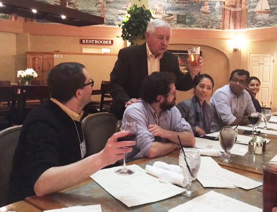 HearingResearch's tweet photo. @HearingResearch Chairman Richard Muench toasts past and current grant recipients at @EdgewaterSD. #ARO2016 https://t.co/gLTrvZXB7W