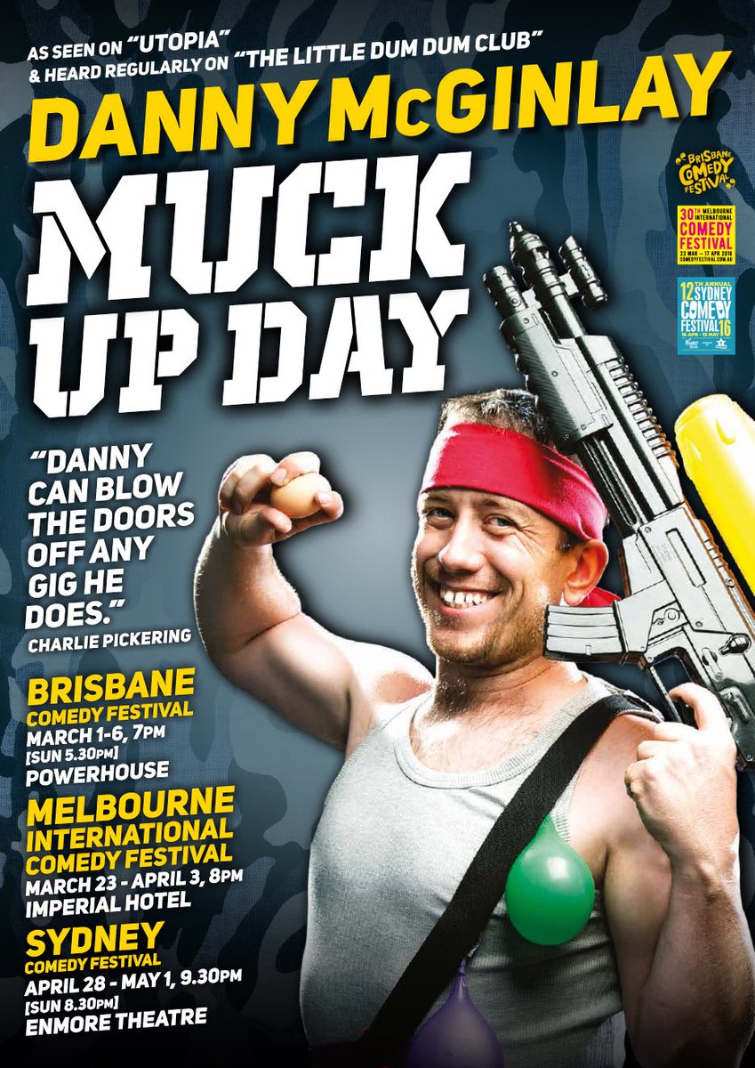 dannymcginlay's tweet photo. BRISBANE!! NEXT WEEK!! #brisbanecomedyfestival #briscomfest @Bris_Powerhouse https://t.co/XarBpLDcRz