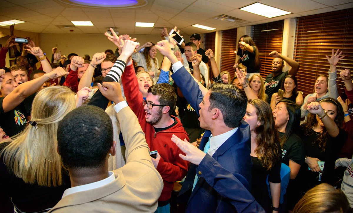 FSView's tweet photo. GALLERY: Students react as SGA Election results are announced: https://t.co/GhPpLYsAHB https://t.co/x6ISJZoEwf