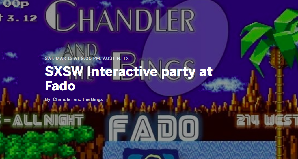 RSVPATX's tweet photo. RSVP for: SXSW Interactive Parry at Fado https://t.co/Smif4OxiHD #SXSW #RSVP #UnofficialSXSWGuide #March12th https://t.co/XMrTiwCHFB
