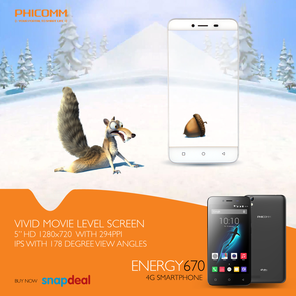 PHICOMMIndia's tweet photo. Experience vivid movie level screen with #Phicomm #Energy670 
Buy now here https://t.co/SwZeitMKqb https://t.co/UFHO64uiO4
