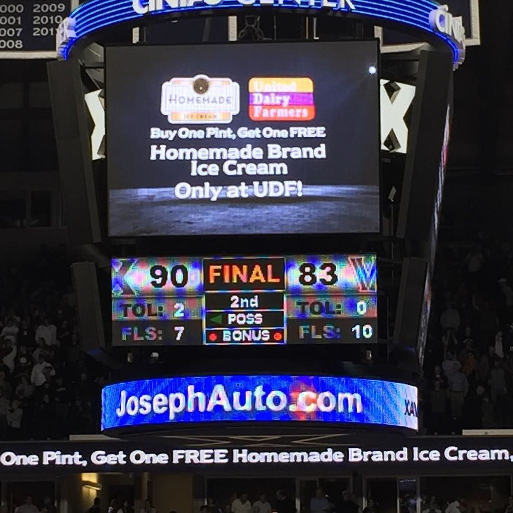 PulseStadium's tweet photo. "Rockin a BIG WIN!! #xavierbb" from insta by tomba2jnt #Xavier #Villanova #CintasCenter #StadiumPulse https://t.co/ziwrwfVDEu