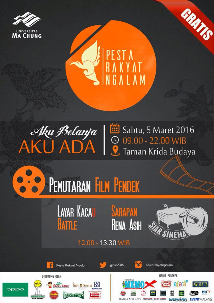 PESTA RAKYAT NGALAM ~ menghadirkan pemutaran film by siar sinema 5 maret 2016