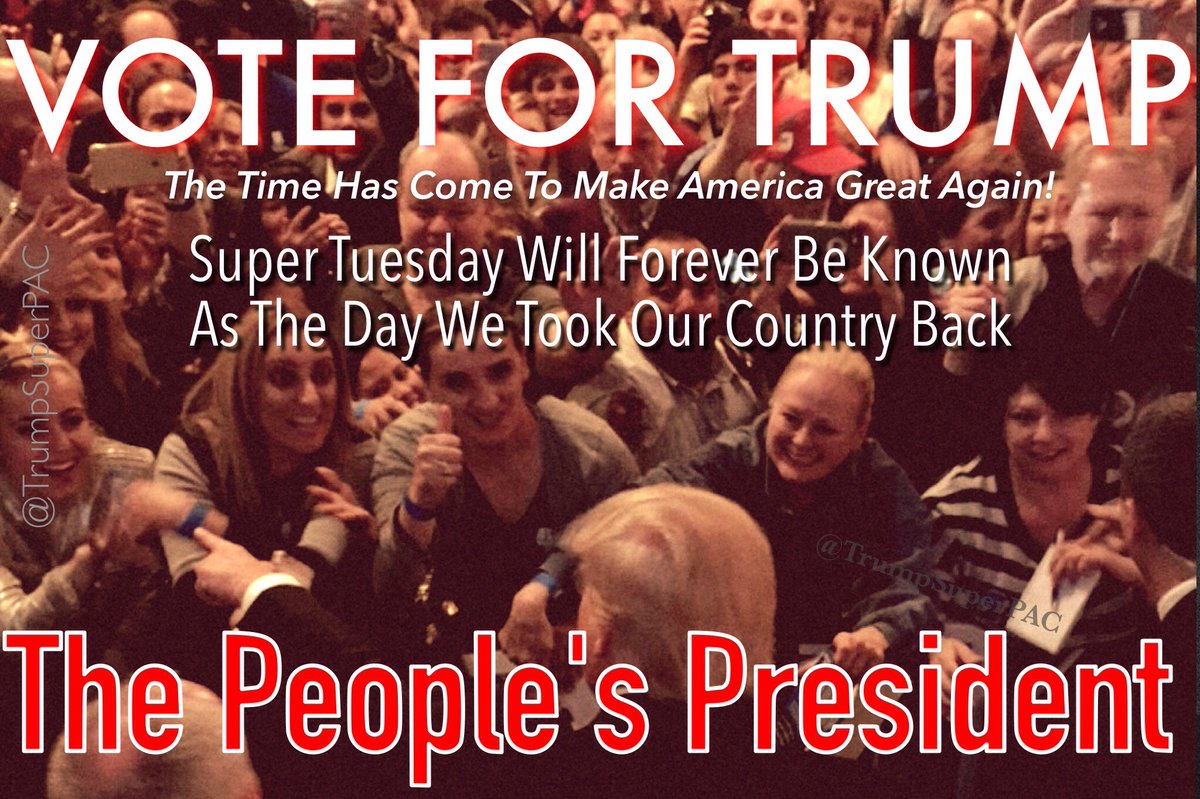 TrumpSuperElite's tweet photo. #SuperTuesday will forever be known as the day we took our country back! #Trump2016 #MakeAmericaGreatAgain #TRUMP https://t.co/4ECx4UIVbb