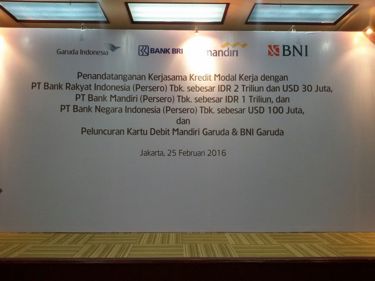 bankmandiri's tweet photo. Hari ini @bankmandiri, @IndonesiaGaruda &amp; @BNI46 meluncurkan Co-Brand kartu debit GARUDA-Mandiri-BNI #beritamandiri https://t.co/ahKsgPU9Qs