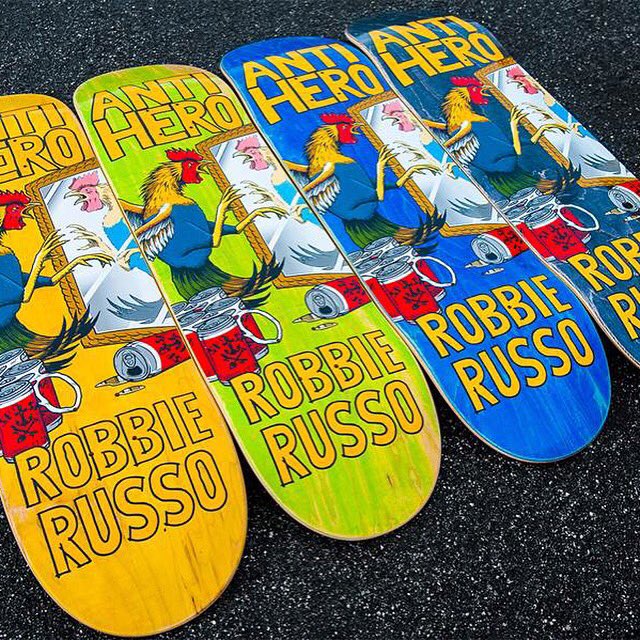 supradist's tweet photo. New #robbierusso boards from #antihero https://t.co/4vWRaDph7x