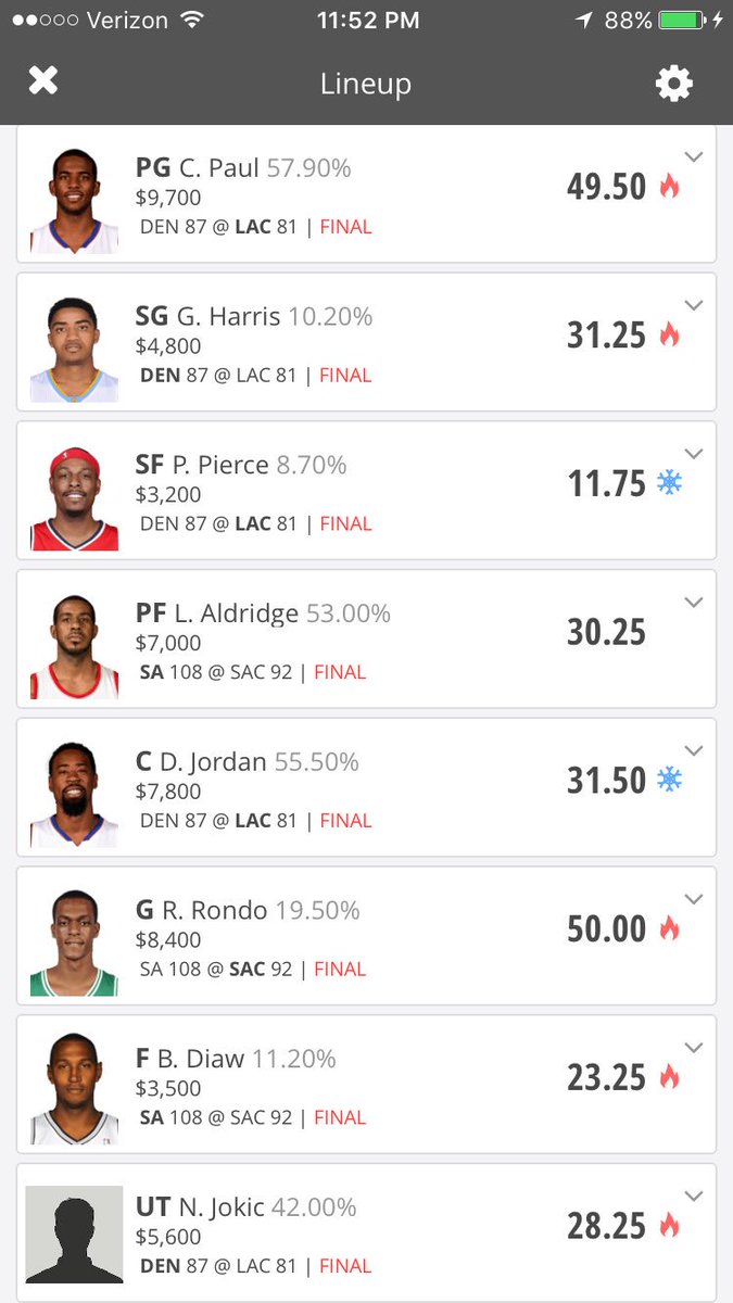 DFS_Production's tweet photo. Late night!! 🔥🔥🔥🔥🔥🔥🔥🔥🔥🔥#DraftKings #DFSPRODUCTION #DFS #NBA #BankrollGrind 🔥🔥🔥🔥🔥🔥🔥🔥🔥🔥 https://t.co/KnLrCTgE84