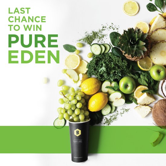 boostjuiceoz's tweet photo. Only a few days left to win a free #PureEden!
Get in quick before they're gone! https://t.co/LUI4OZagsn https://t.co/2rvMWgudj5