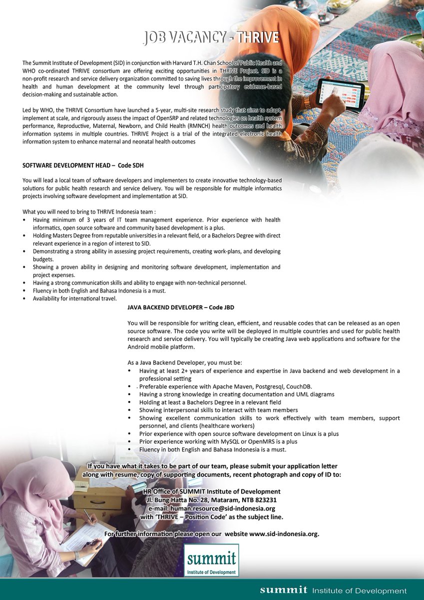 Urgently needed, Programmer for THRIVE Indonesia <a href="/NgoVacancy/">Lowongan Kerja NGO</a>