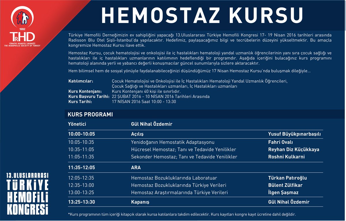 HemofiliKongre's tweet photo. 17 Nisan 2016 #Hemostaz Kursu https://t.co/XqOjkVCS2h #hemofili #Hemofili2016 #TrHD2016 https://t.co/bFHN1v9dqY