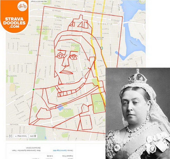 sovzond's tweet image. Канадский художник Стефен Лунд создает картины с помощью велосипеда и простого GPS-навигатораgoo.gl/rs2VCh