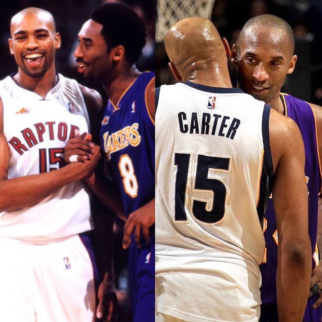 mrvincecarter15's tweet photo. Then &amp; now.... @kobebryant it's always been a pleasure to battle you. 18 great years to be exact. #SALUTE!!!!! https://t.co/XLlrgeu9x0