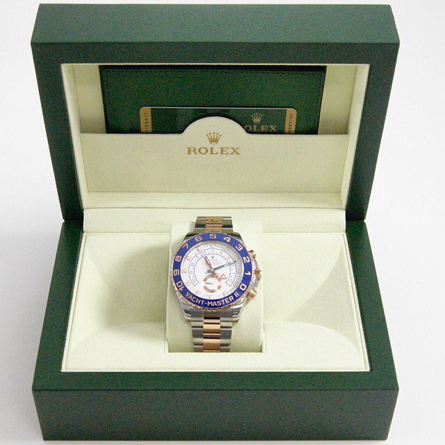 PierreYvesCo's tweet photo. Another #Rolex delivery! The timeless #Rolex Yacht Master II Steel and Rose Gold ⌚️ Contact us for info. #PierreYves https://t.co/yM0aFWWyNS