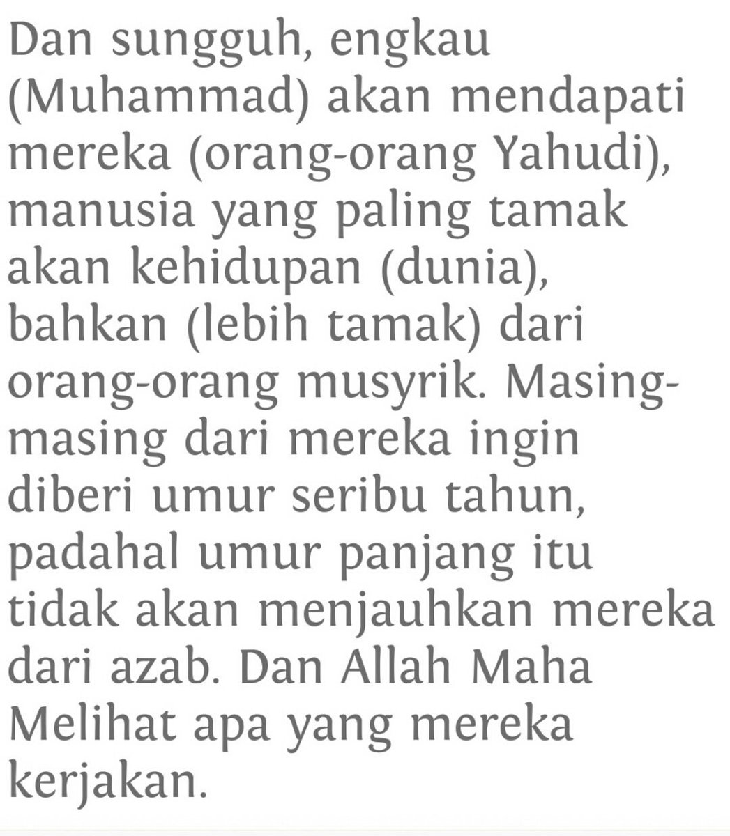 aqsa_loverr's tweet photo. Janganlah kalian seperti orang2 kafir yg selalu menggantungkan diri pd kehidupan dunia ..QS Al-Baqarah:96 https://t.co/yP14uJjtXr