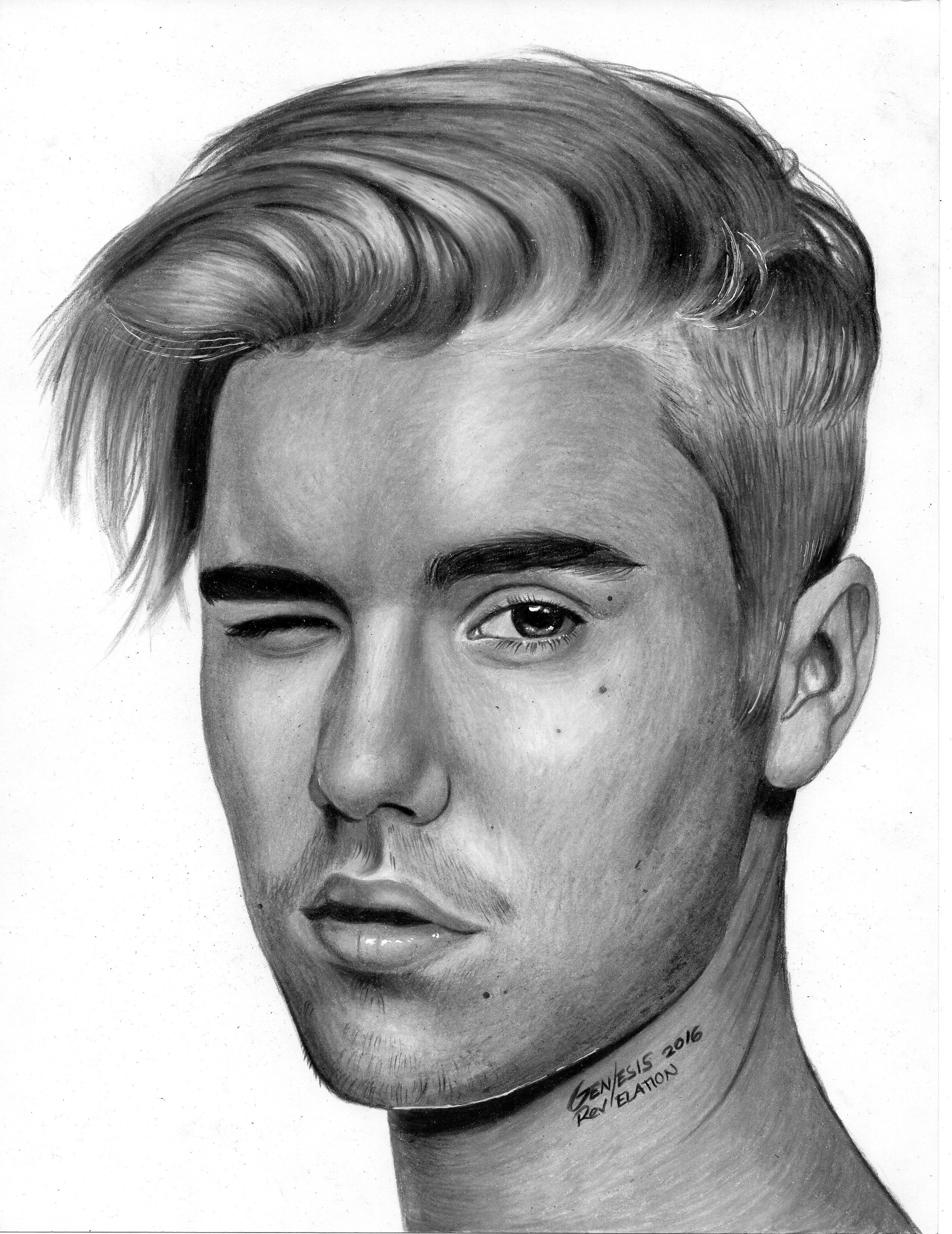 How to draw Justin Bieber