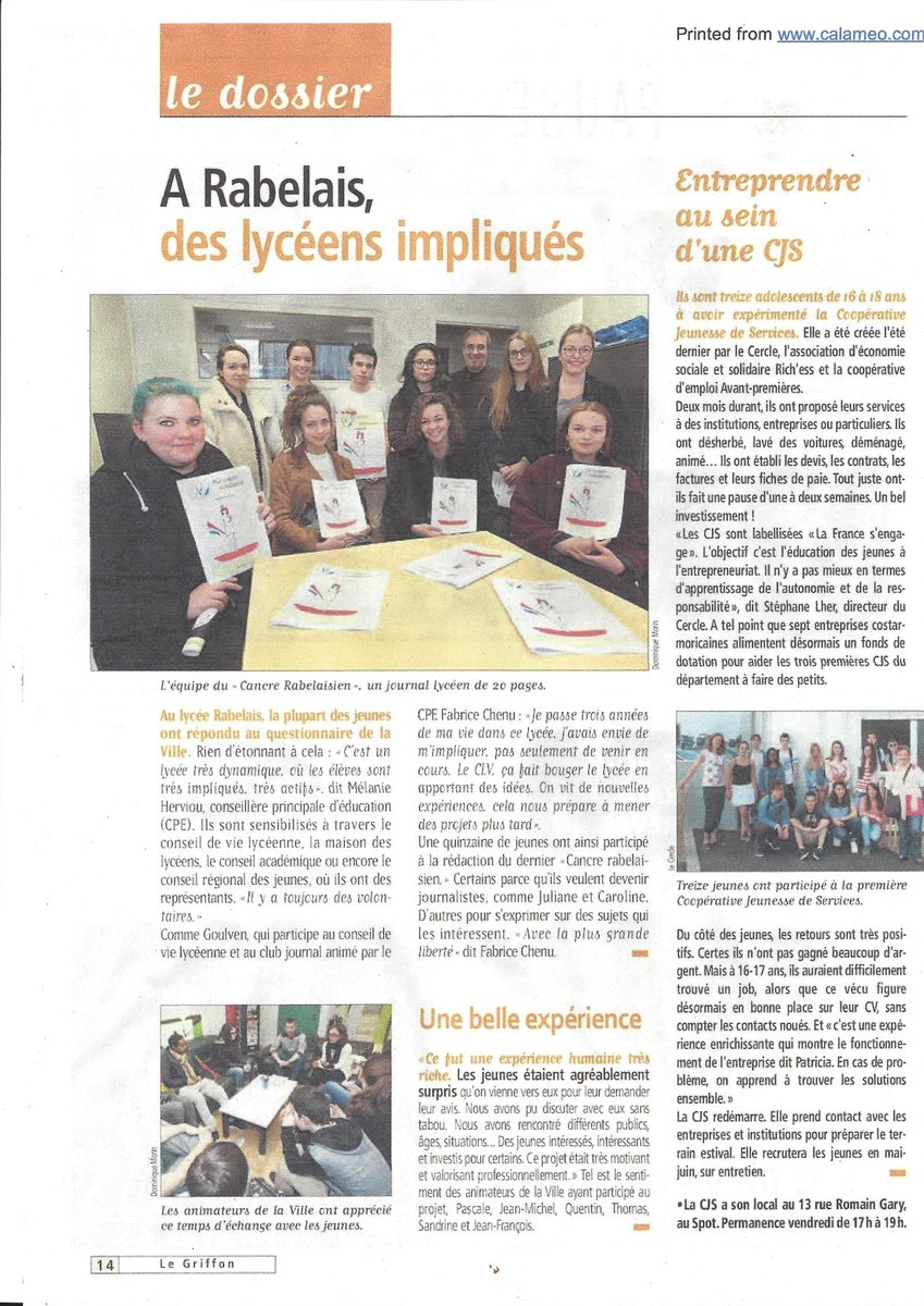 Coopérative jeunesse de services 2016 Griffon #Coopération #Jeunesse <a href="/InfoStBrieuc/">Saint-Brieuc  INFO</a> @VilledeStBrieuc <a href="/StBrieucAgglo/">StBrieuc Armor Agglo</a>