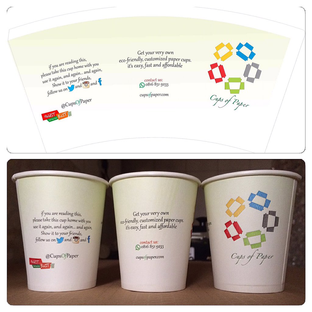 CupsofPaper's tweet photo. #CupsOfPaper are portable 3D #billboards.
Let your customers do your #advertising!

#branding #ProudlyNigerian https://t.co/L8BoFYqbL7