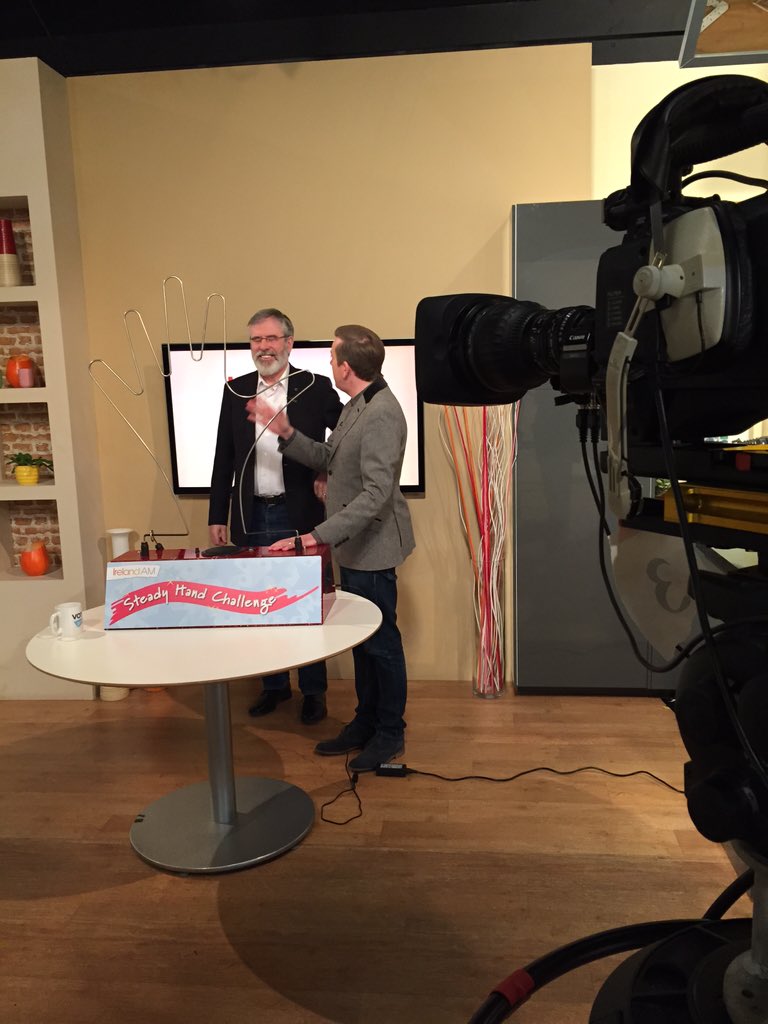 IrelandAMVMTV's tweet photo. Practice round! Can @GerryAdamsSF beat @LCreighton at our #steadyhandchallenge Next!!! https://t.co/g7CdsFgxvy