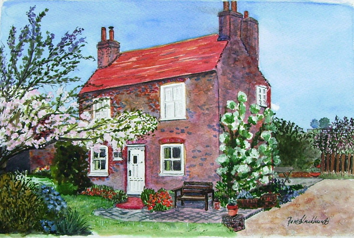 AuriolLuckhurst's tweet photo. Spring Cottage, watercolour buy @bgallery https://t.co/rno3IzfNC7