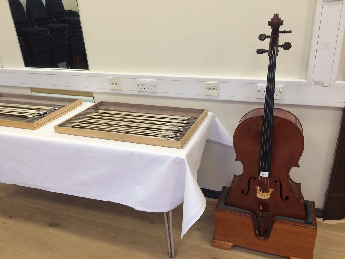 RCMLondon's tweet photo. Welcome to @TarisioAuctions, offering #RCMstudents the chance to play some of their fine instruments &amp; bows this AM https://t.co/f0YQ7zTo9B