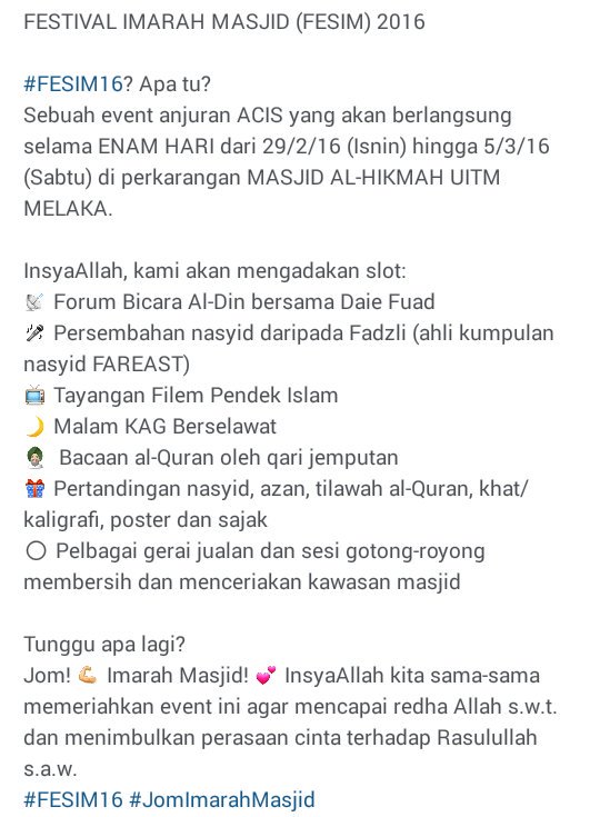 FESIM16's tweet photo. InsyaAllah, four more days until #FESIM16. A festival of love for Allah and His Messenger 💕 https://t.co/e1piNuuGN6