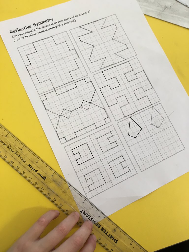 rhwsprimary's tweet photo. Reflective symmetry in 4 quadrants in Y3. Not as easy as it looks #brainshurting #Y3maths https://t.co/YDLH6TEcjh