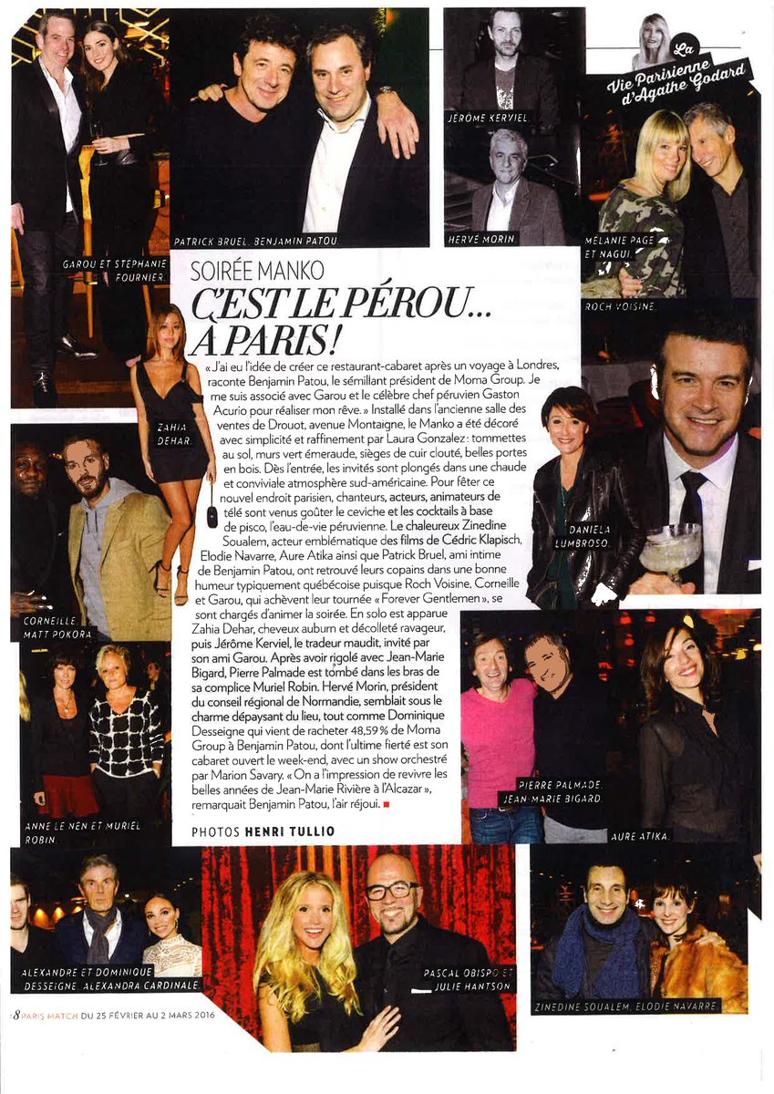 Un grand merci à Agathe Godard de <a href="/ParisMatch/">Paris Match</a> pour cette magnifique page. 

#momagroup #MankoParis