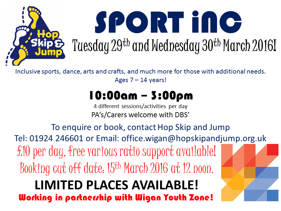 Brill SPORT INC. event for young people with additional needs. Sports, dance activities and more.. <a href="/HSJFoundation/">Hop Skip and Jump</a>