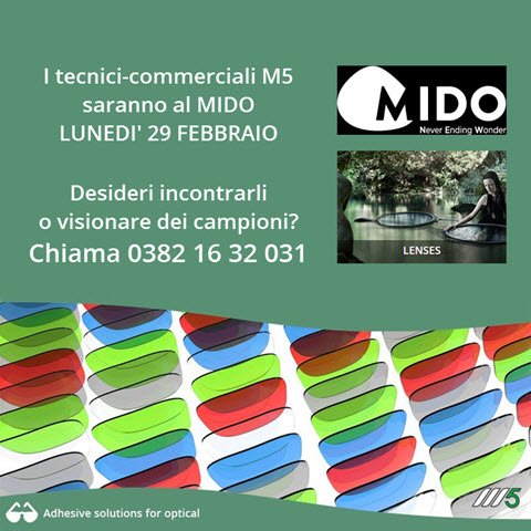 M5Biadesivi's tweet photo. Fiera MIDO: i tecnici-commerciali M5 saranno in fiera lunedì 29 Febbraio. Desideri incontrarli? Chiama 0382 1632031. https://t.co/MH99j5bBlD