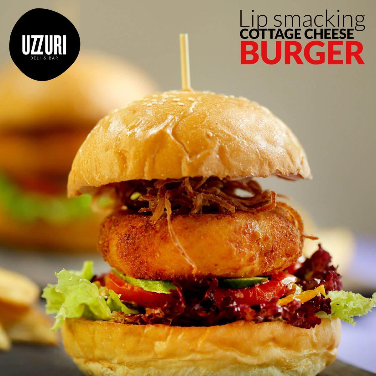 UzzuriDeli's tweet photo. Grab a bite of our lip smacking cottage cheese burger at Uzzuri #delhi #burgers #uzzuri https://t.co/phVl9eZsRz