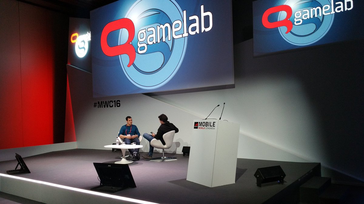 gamelab's tweet photo. Now talking about the #futureplaygrounds of #socialgaming with @horaciomartos #MWC16 https://t.co/zFTl3H0jOL