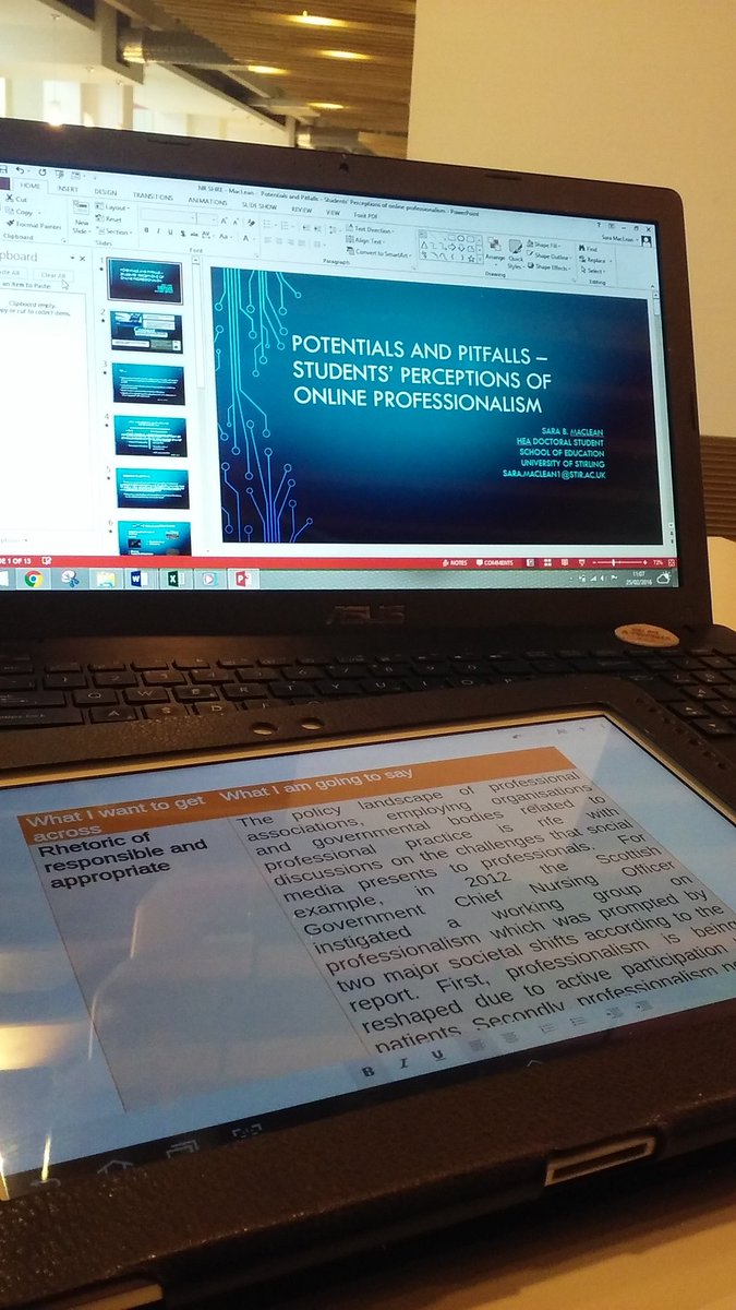 SaraBBMac's tweet photo. Less then 2h to my first invited presentation. Time to double up on the tech. @CRLLtweet #phdchat https://t.co/35hjenY6sk