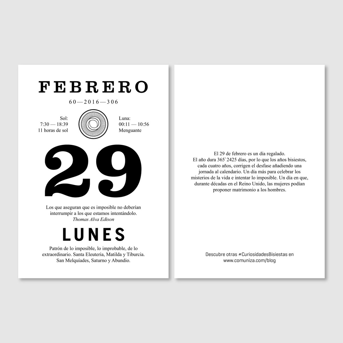 El lunes que viene es 29 de febrero. Los niños que nazcan tardarán en crecer. #curiosidadesbisiestas