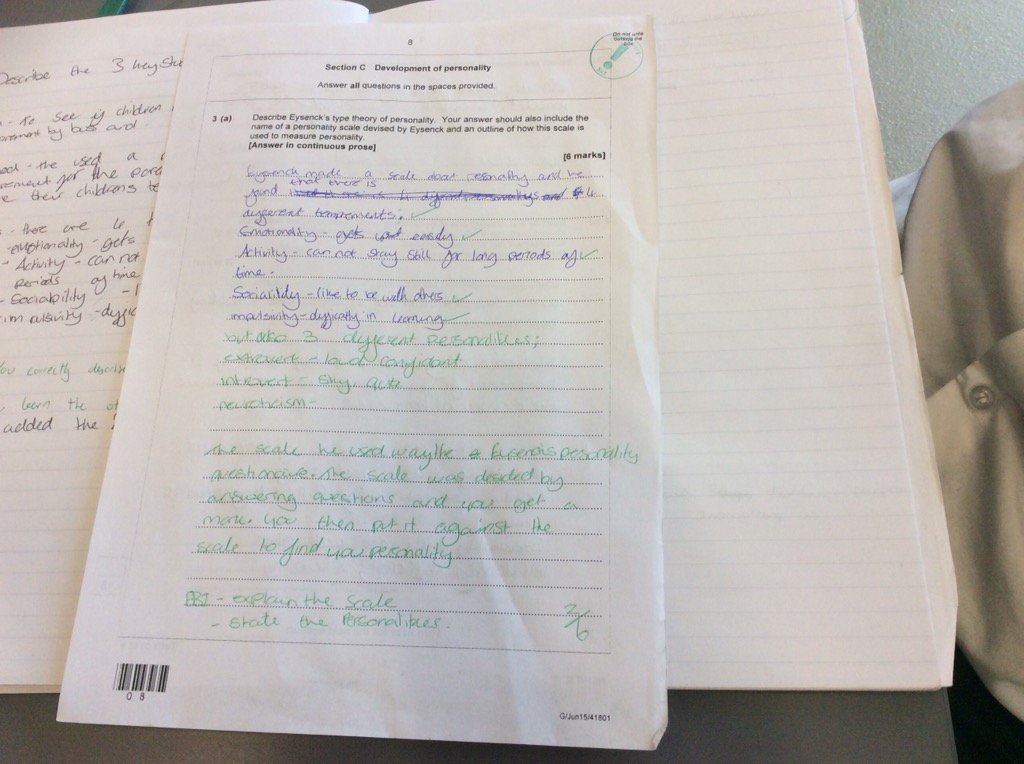 HSCNHS's tweet photo. Closing the gap on exam questions on personality @NHS_Psychology #ourboyscan #learnbelieveachieve https://t.co/IsStI22Mdc