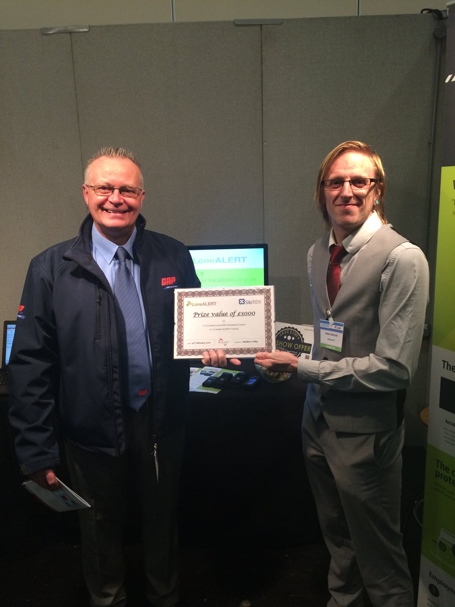 PSE_Europe's tweet photo. Congratulations to Keith Boddinar from @GAPGroupHire who has won the @loneworking prize worth £3000! #PSWExpo https://t.co/7lJnKnvQfj
