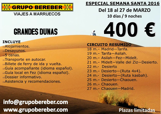 grupobereber's tweet photo. #viaje #SemanaSanta #Marruecos Últimas plazas. No te pierdas este fantástico viaje https://t.co/6KDYPECR7F