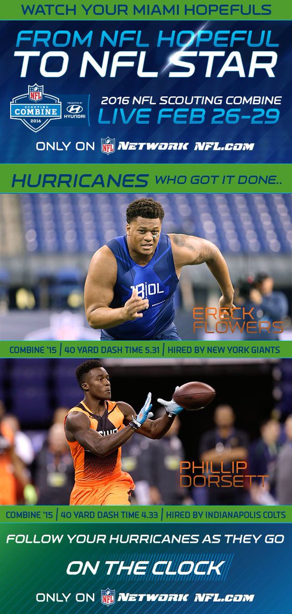 CanesFootball's tweet photo. #tbt to last year's #NFLCombine 

Make sure you're watching @nflnetwork this weekend to catch the Canes! https://t.co/Lqrq3m4vCg