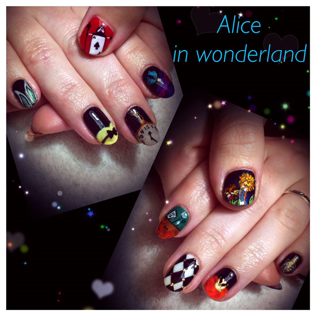 #handpainted #nails 4 a v. excited client who is purchasing the newly released #AliceinWonderland <a href="/IrregularChoice/">Irregular Choice</a>