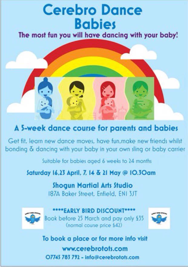 We have a new 5-week dance course for parents and babies - to book visit cerebrotots.com