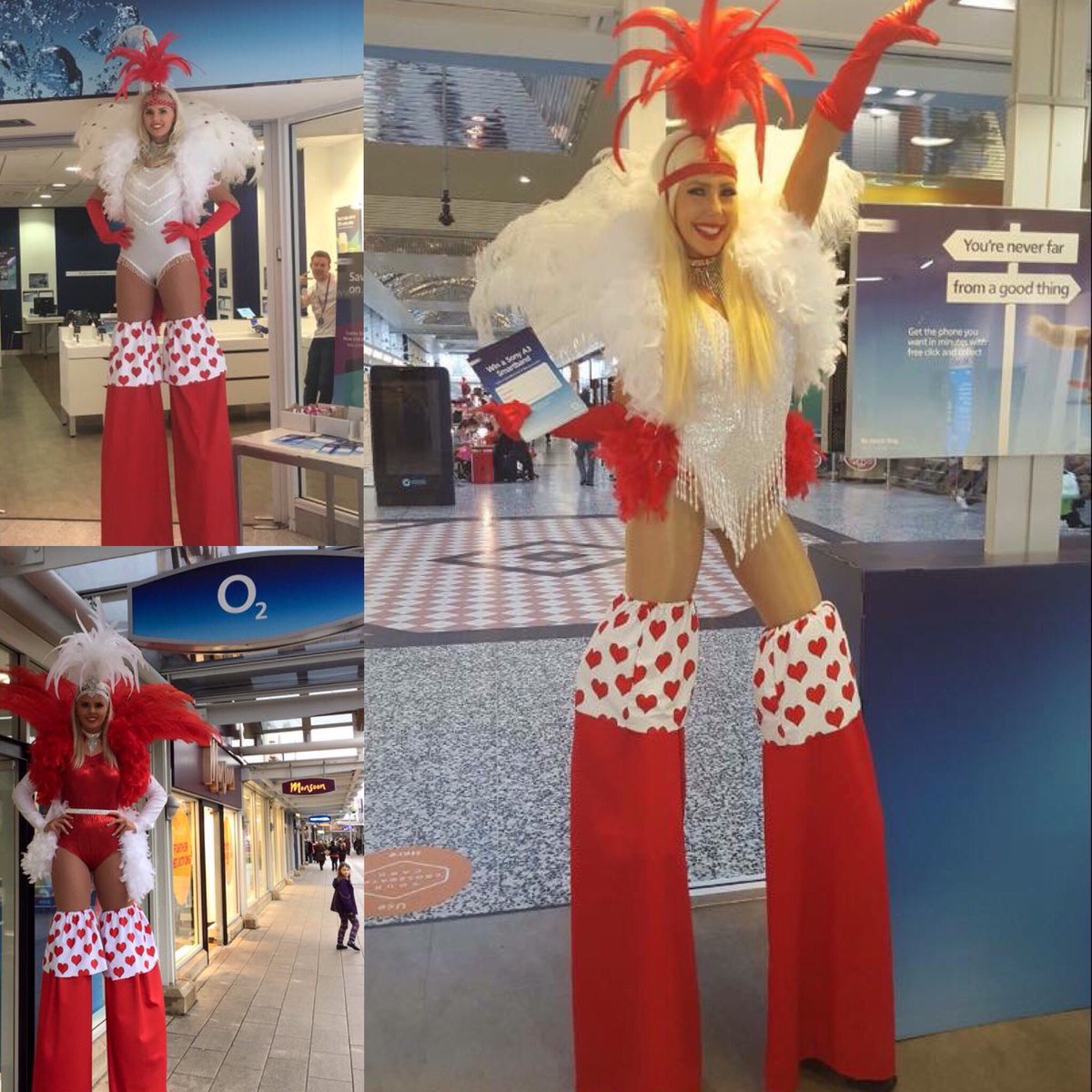 AbstractEnts's tweet image. Stilt walkers at 02 on Valentine's weekend! #Scarborough #leeds #xscape #stiltwalkers #love #abstractentertainment