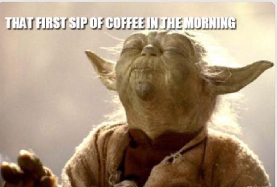 banished4ever's tweet photo. Nothing like it! ☕️❤️ #coffee #yoda #motivation #mornings #imnotamorningperson #assisdragging #sleep #memes https://t.co/SI7sQOibgt