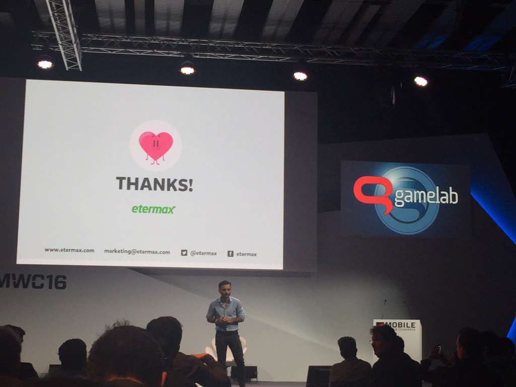 ElanaFeBCN's tweet photo. Inspiring speech from the Social Trivia "King" @triviacrack on stage of the #gamelabmobile @etermax @gamelab #MWC16 https://t.co/1ZaglTT9nI