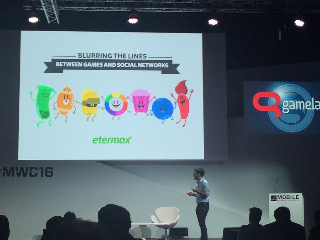 ElanaFeBCN's tweet photo. Inspiring speech from the Social Trivia "King" @triviacrack on stage of the #gamelabmobile @etermax @gamelab #MWC16 https://t.co/1ZaglTT9nI