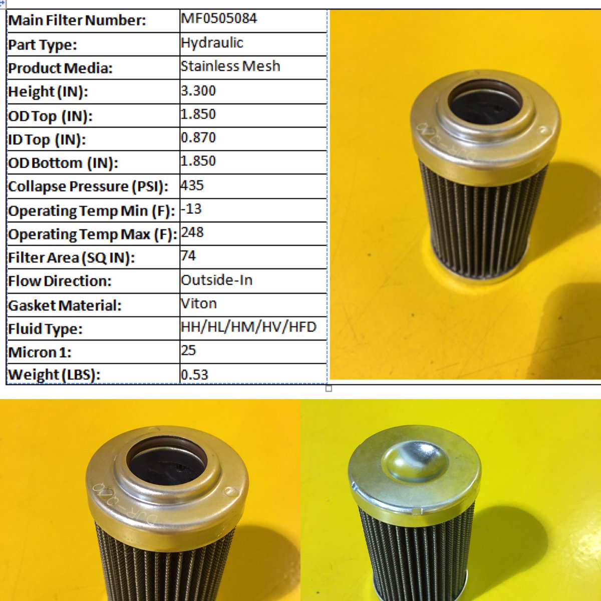 MainFilter's tweet photo. Today’s Featured Hydraulic Filter is #MF0505084
Some equivalents are #Wix D44C25SV,#Internormen 317991 https://t.co/0E1gNNmGff